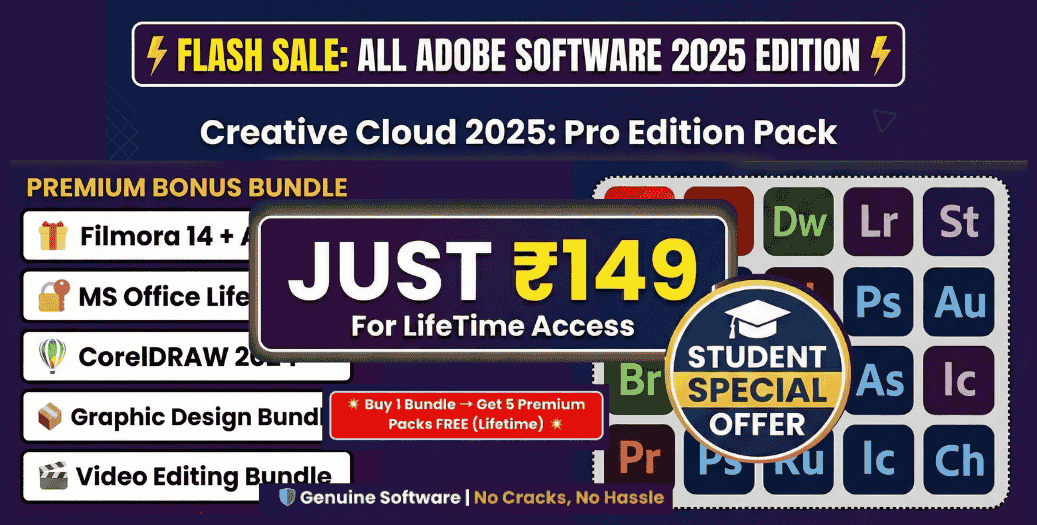 Ultimate 2025 Creator's Bundle: All Adobe Software + MS Office & 5 Bonus Packs (Lifetime Access)